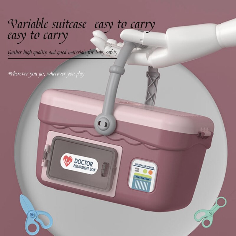 Draagbare Koffer Kinderen Speelgoed Set Simulatie Familie Apparatuur Doos Pretend Play Educatief Speelgoed Voor Kinderen