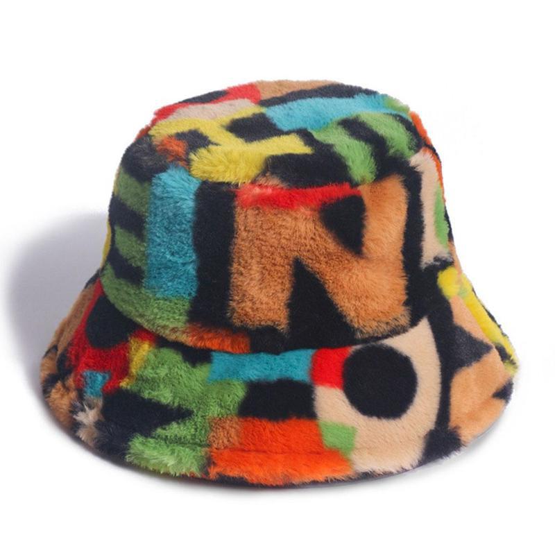 Appa Bucket Hat Hip Hop Lamb Wool Gorros Fishing Cap Fur Bucket Hat Plaid Panama Winter Warm Arrow Symbol Print Appa Bucket Hat: R