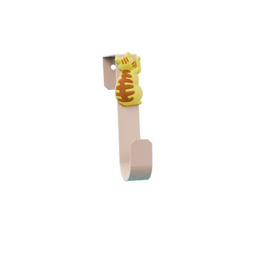 1Pc Zelfklevende Muur Haken Kat Patroon Hangers Voor Badkamer Keuken Stick Op Wall Opknoping Deur Hoed Hanger Handdoek houder: Apricot
