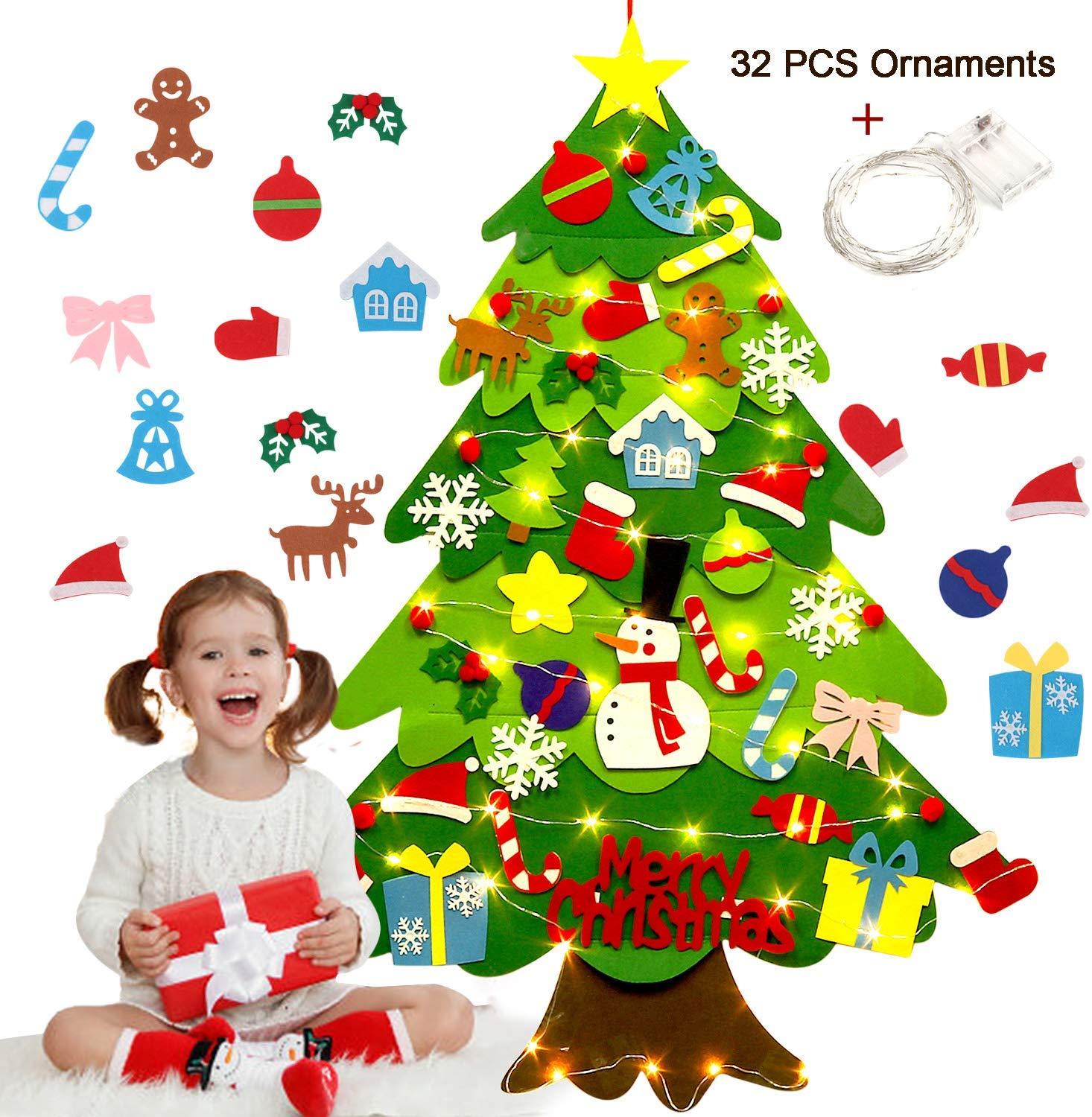 Kids Diy Vilt Kerstboom Decoratie Voor Thuis Jaar Kerst Ornamenten Kerstman Xmas Tree