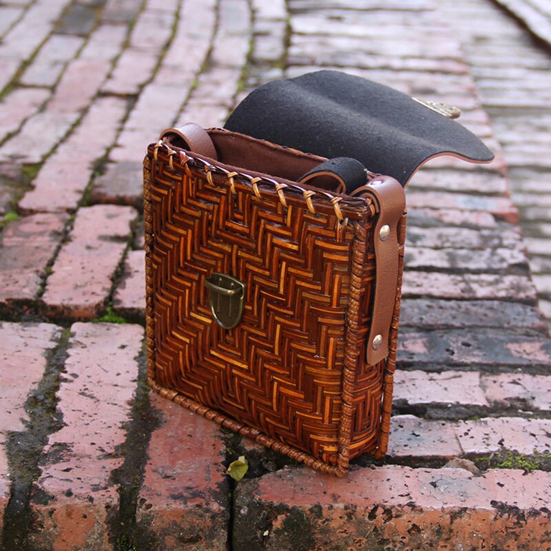 Originele Handgemaakte Bamboe Geweven Zak, Wilde Vrouwelijke Kleine Retro Casual Schoudertas Eenvoudige Kleine Bamboe Messenger Bag