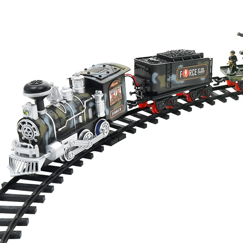 Rc Vervoer Rail Auto Elektrische Stoom Rook Spoor Trein Simulatie Model Oplaadbare Set Model Speelgoed Voor Speelgoed