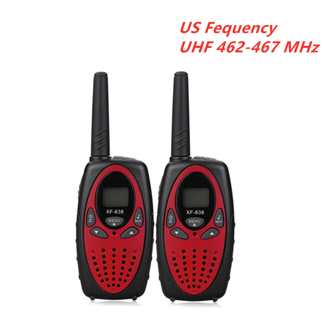 Walkie Talkie XF-638 2PCS Handheld Zwei Weg Intercom Tragbare Radio XF 638 Talkie Walkie UHF 462-467MHz & 446MHz Walkie-talkies: Red US Fequency