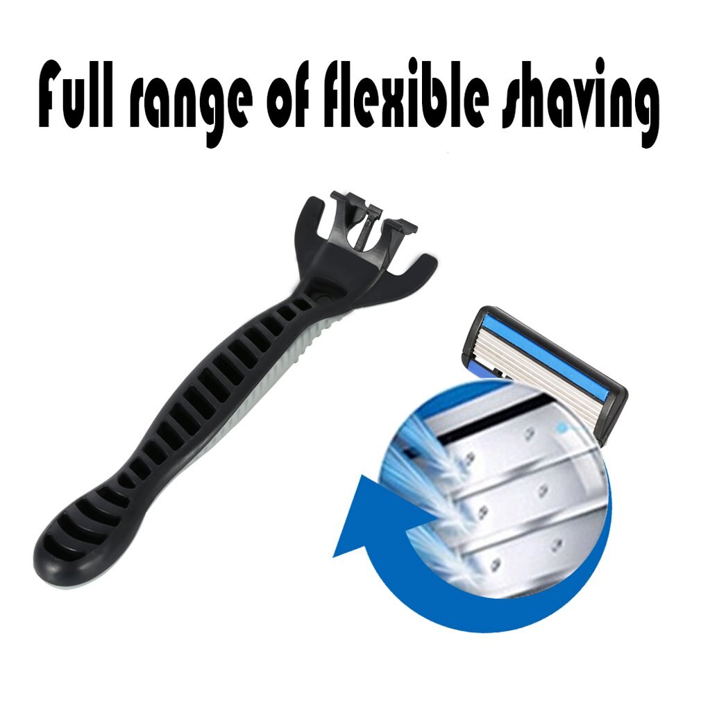6 lags barbermaskine 1 barberbladsholder  + 7 blade udskiftning af barberhoved kassette barberkniv sæt blå ansigtskniv til mand