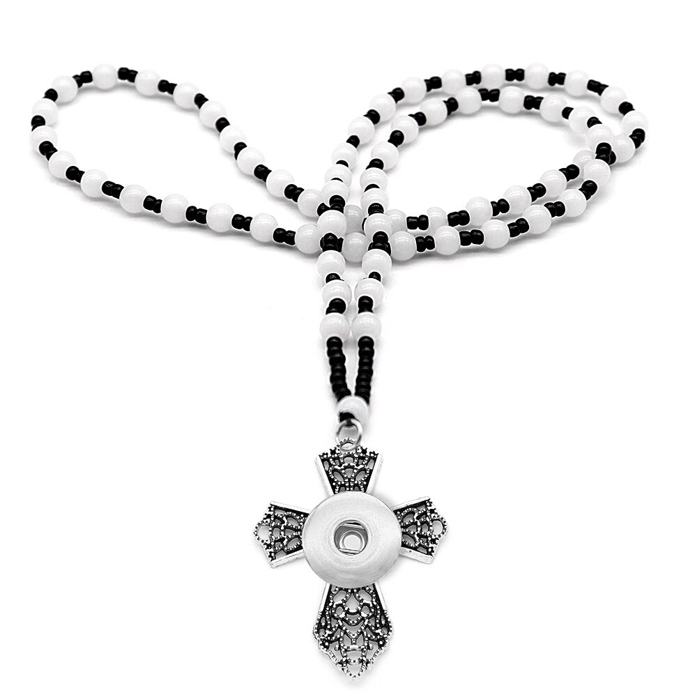 Cross 18mm 20mm snap button necklace diy jewelry  mf3002
