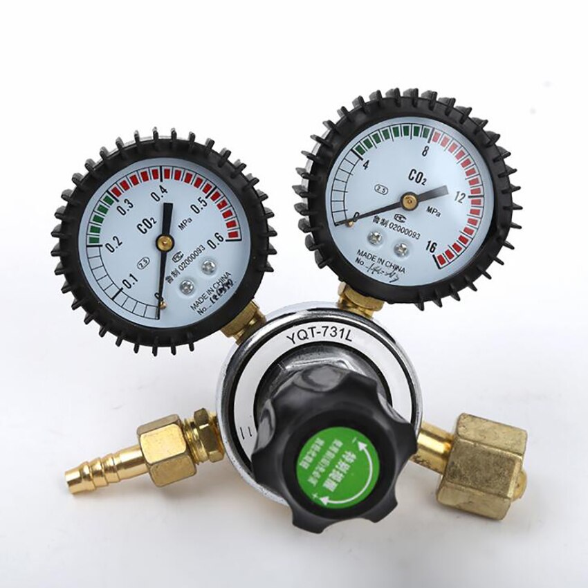 CO2 Pressure Regulator Valve CO2 Pressure Reducer Dual Gauge Gas Gauge Regulator Carbon Dioxide Welding Pressure Reducer