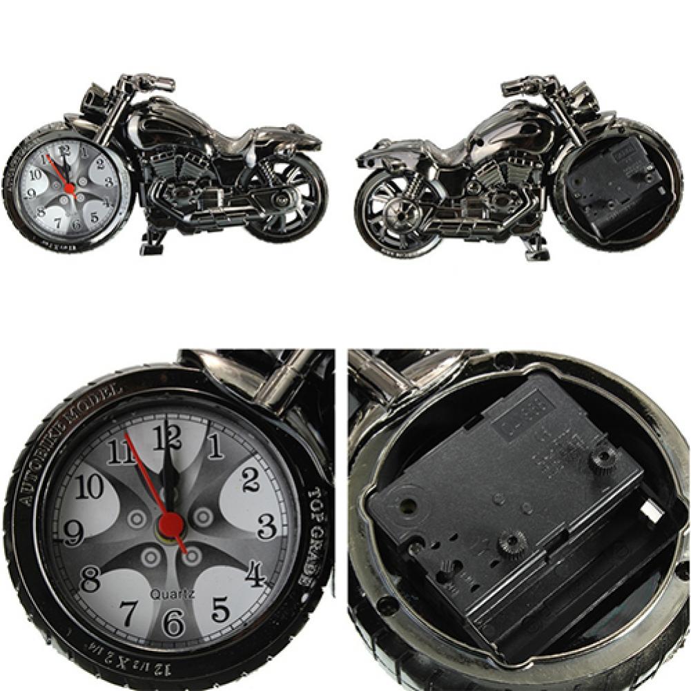 Motorcycle Shape Quartz Clock Alarm Clock Timekeeper Desktop Home Room Desk Decoration Cool Alarm Clock