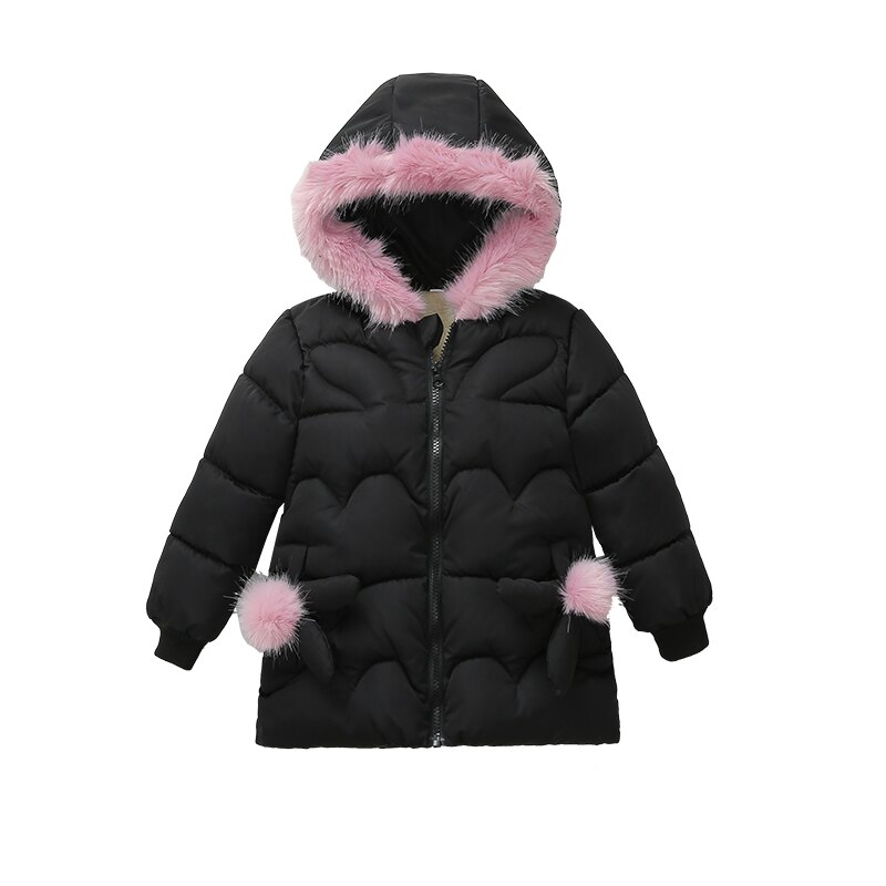 Mode Baby Meisjes Kleding Solid Lange Mouwen Rits Hoodies Coat Donsjack Dikke Winter Warm Tops Outfits 3-8T: C / 5