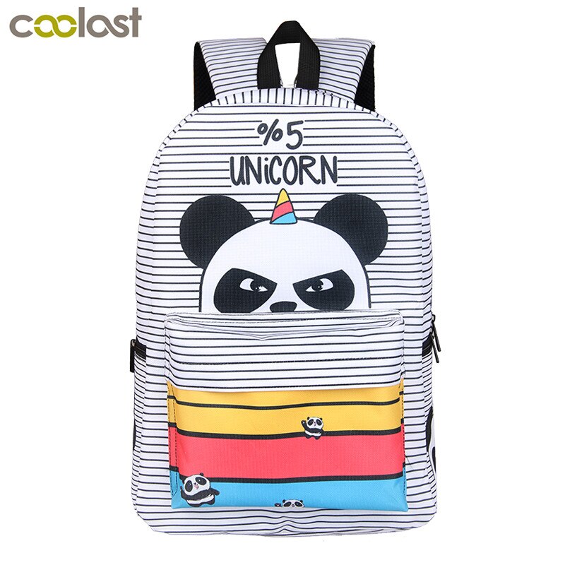 Kawaii 5 procent unicorn panda ryggsäck för tonårsflickor barn skolväskor tecknad ryggsäck barn bok väska skolväskor: Panda 00