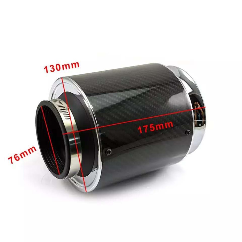Carbon Fiber Air Filter 3inch 76mm Supercharger Hood Sports HighFlow