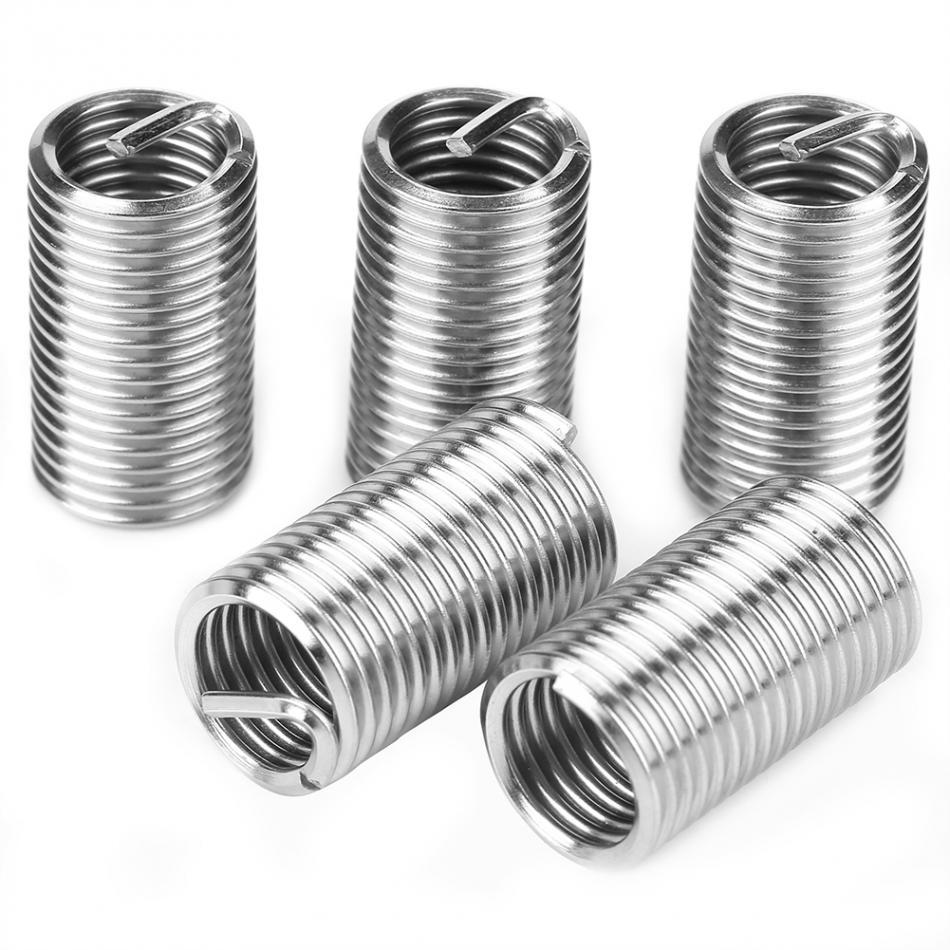 55Pcs M3-M12 Helicoil Thread Sleeve SS304 Stainless Steel Classification Sleeve Set Fastener Rivet Nut Repair Insert Kit