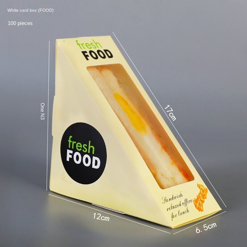 100 stücke Sandwich Kasten Dreieck Tasche Einweg Transparente Haushalts Mittagessen: 002