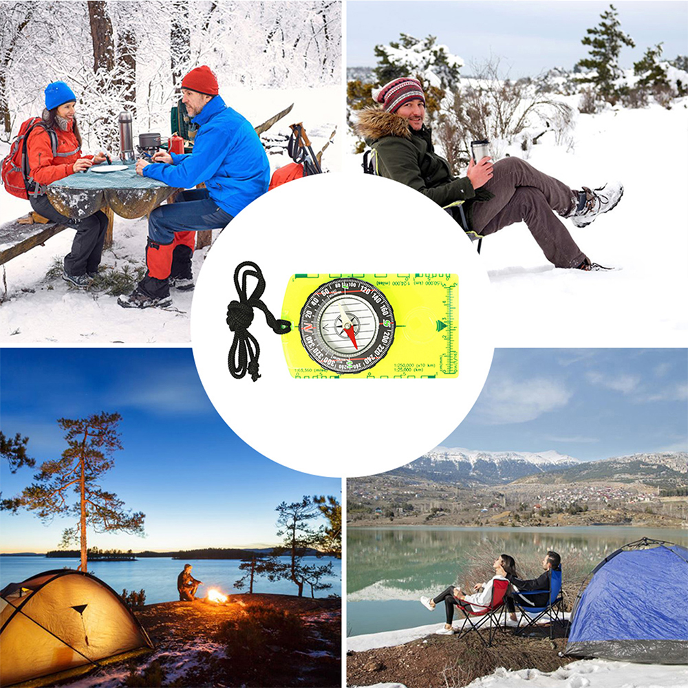 Outdoor Camping Digital Compass Acrylic Map Reading Navigation Proportional Footprint Travel Hiking Compass Tools travel kits