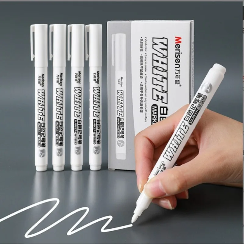 1/3/5 PCS White Marker Pen Alcohol Paint Oily Waterproof Tire Painting Graffiti Pens Permanent Gel Pen Art School Supplies