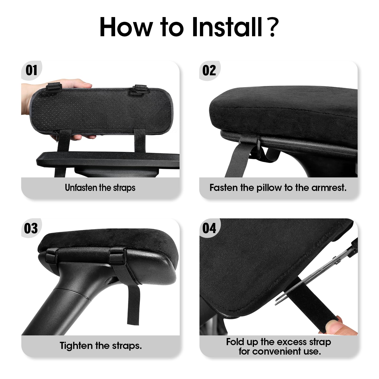 2/4/8 stk. armlænspuder til stole, albuepude til memory foam, armlænsbetræk til hjemmekontor, behagelig albuestøtte til computerspil