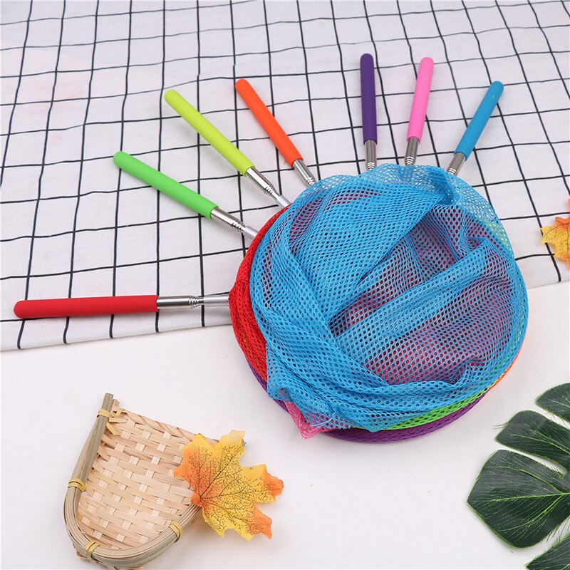 1pc Kids Telescopic Butterfly Net Extendable 34 Inches and Anti Slip Grip Perfect for Catching Bugs Insect Colorful Fishing Toys