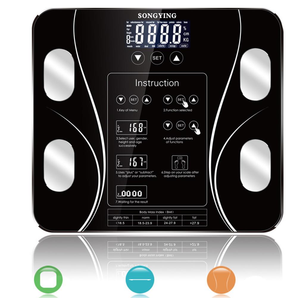 Accurate Bathroom Scales Smart Digital Display Bathroom Muscle Water Mass Weight Floor Scale bascula digital peso corporal