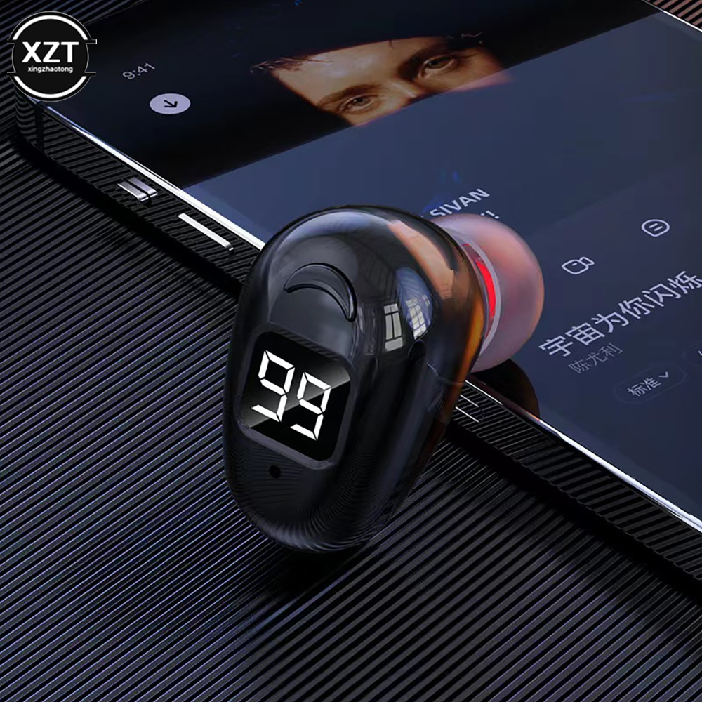 S980 Digital Bluetooth Earphones Mini In Ear Invisible Extra Long Standby Business LED Display Earplugs