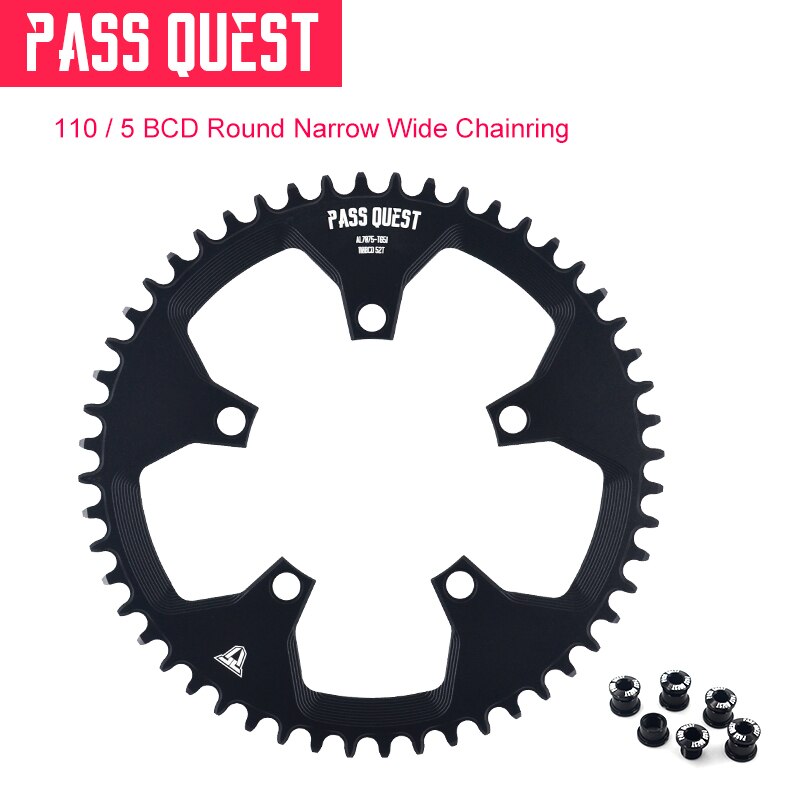 Pass quest 110 bcd 5 poot rond smal breed kettingblad racefiets kettingblad 42t 44t 46t 48t 50t 52t crank tanden voor 3550 apex