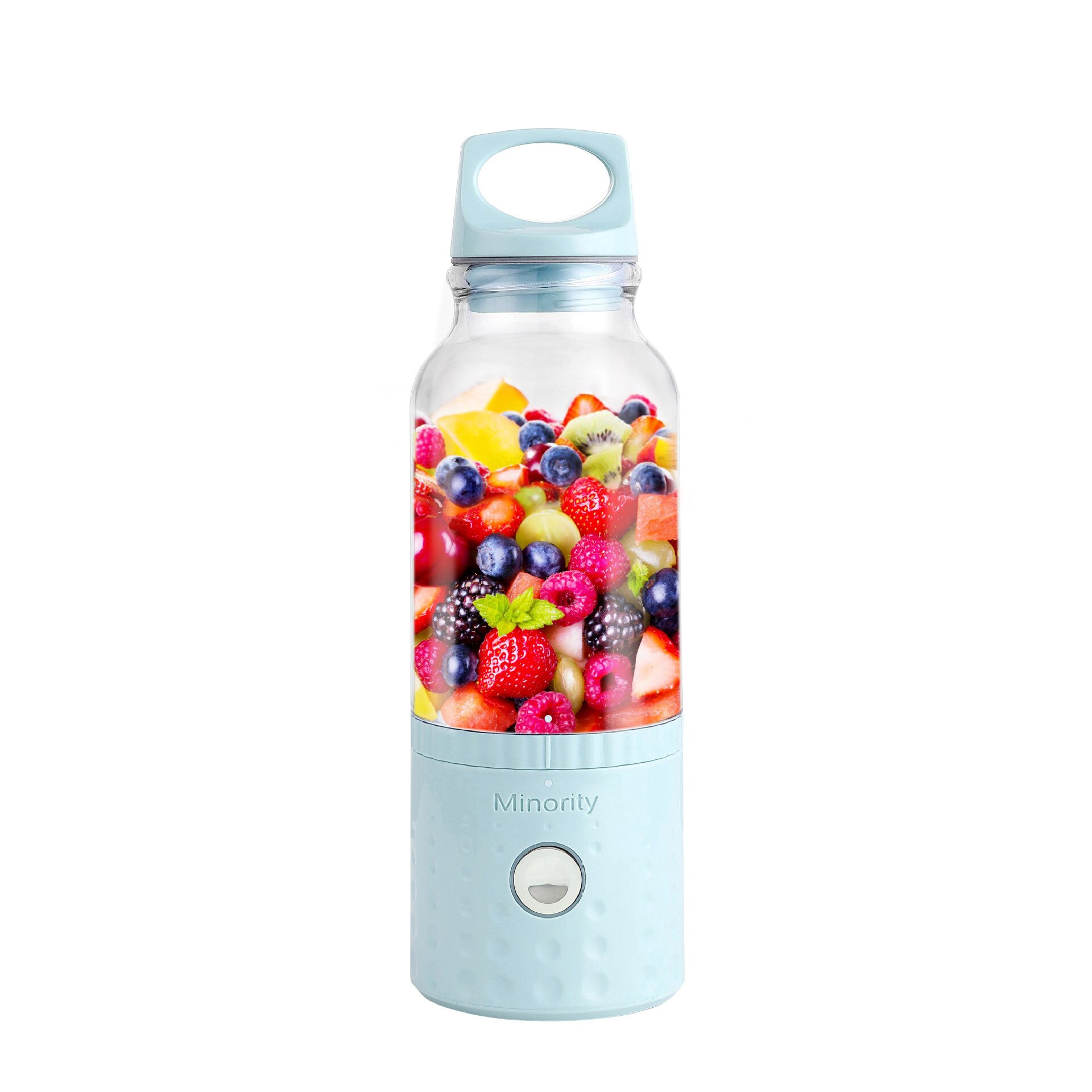 500ML 4000mAh Portable Smoothie Blender Mini USB Mixer Electric Juicer Charging Vitamer Fruit Juicer: blue