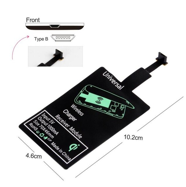 Chargeur sans fil cristal chargeur récepteur Pad adaptateur pour iPhone 11 Pro X XS MAX XR 8 pour android MicroType C Qi-appareil compatible