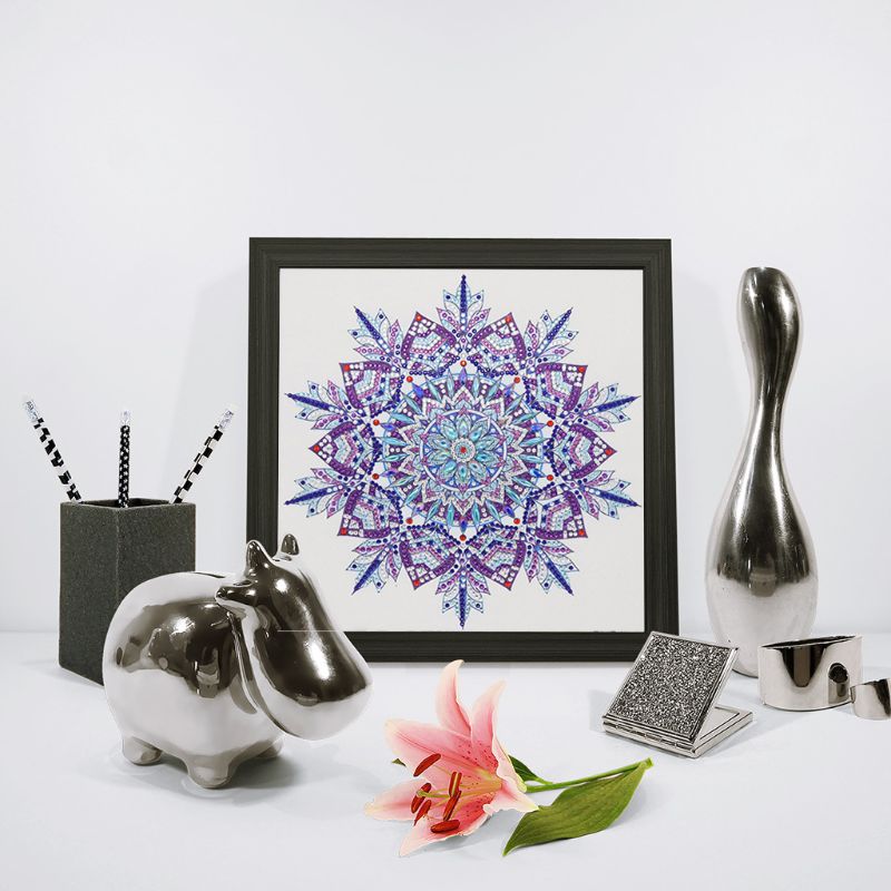 Cirkel mandala 5d specialformet diamantmaleri broderi håndarbejde rhinsten krystal kors håndværkssømssæt gør det selv