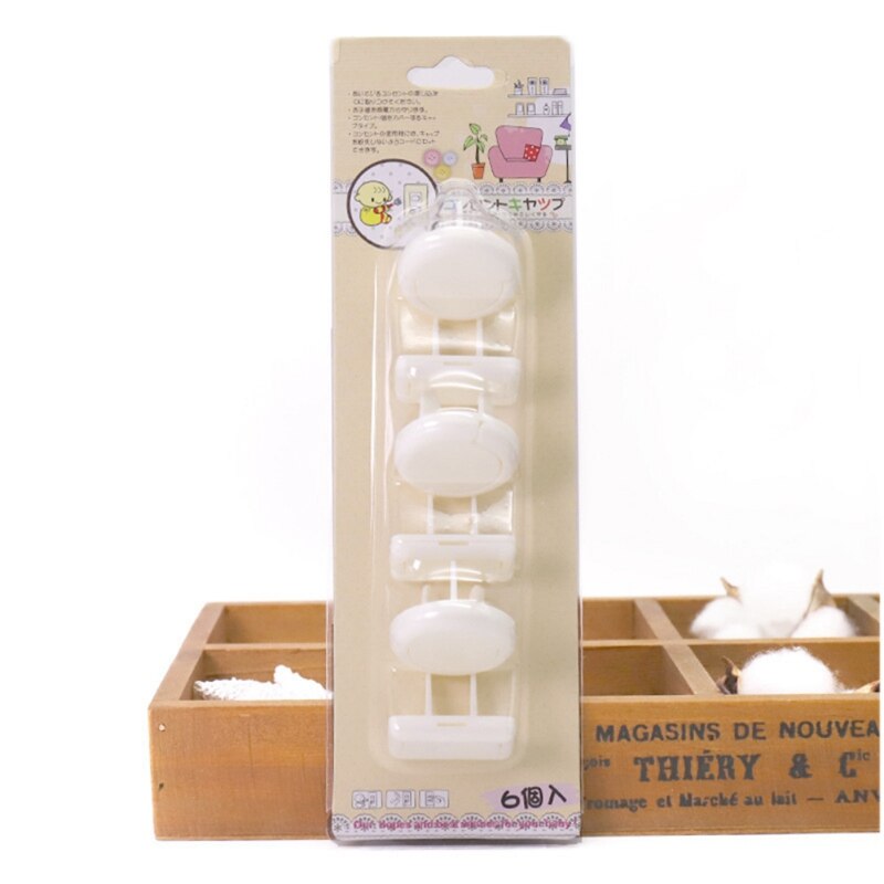 Elektrische Veiligheid Power Bescherming Socket Cover Grote 6-Pack Japanse Stijl Kind Baby Anti-Elektrische Schok Sockets