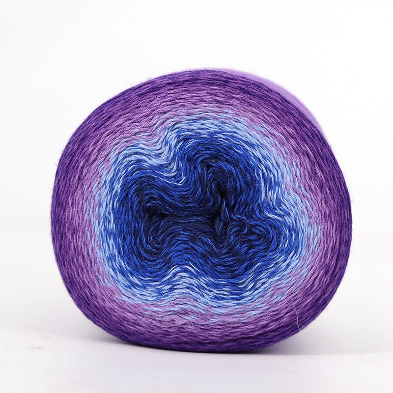 COOMAMUU Thin Rainbow Yarn 220G/ball Dyed Crochet Yarn Cotton Knitting Yarns Thread for DIY Cape Sweater