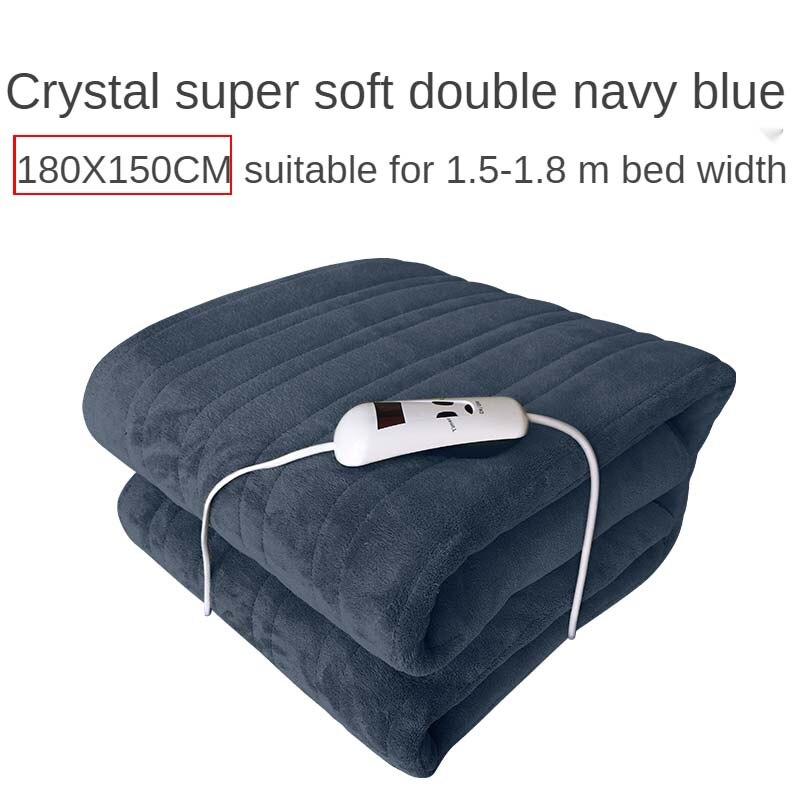 Cobertor elétrico do colchão bonde da cobertura da temperatura constante cobertor bonde do corpo do dobro do aquecedor grosso 220v 180*150cm: 180 x150cm navy / AU