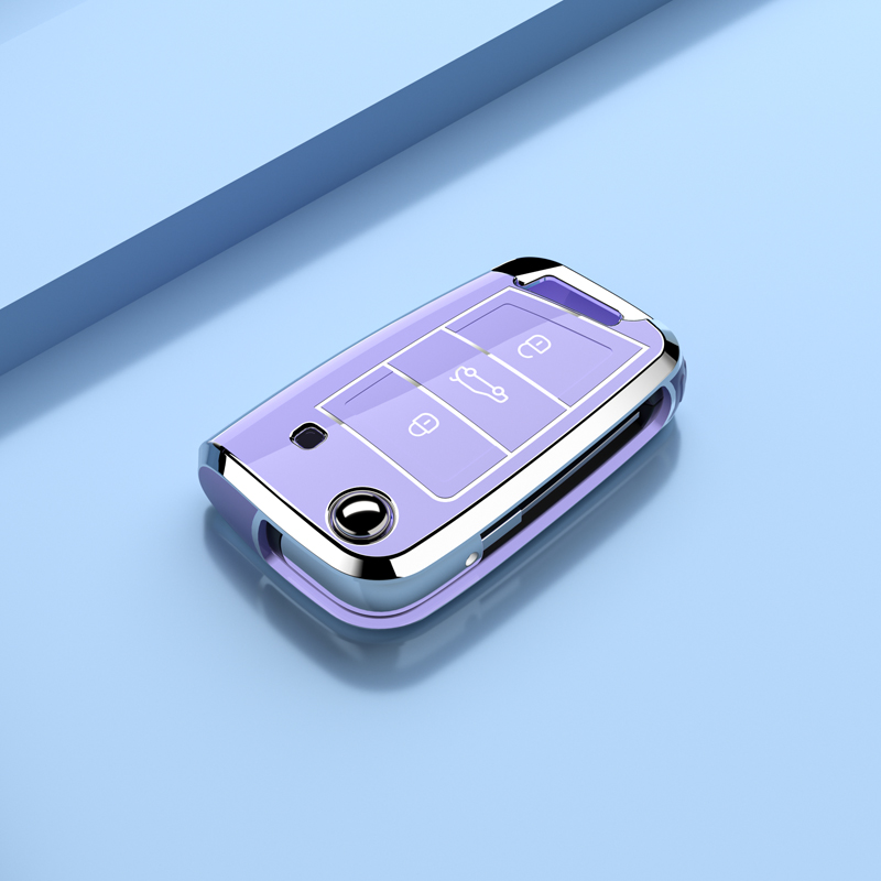 la moda placcatura d'argento edg macchina chiave Astuccio coperchio per VW Volkswagen golf 7 MK7 Tiguan MK2 Skoda Octavia Kodiaq Karoq posto a sedere Ateca Leon: Grigio