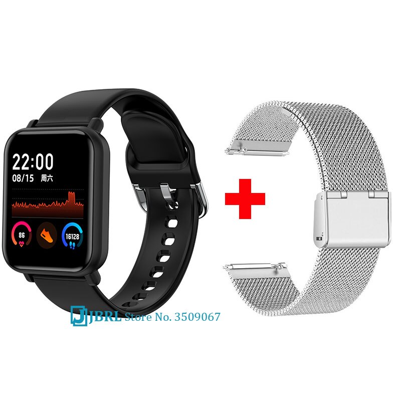 Melhor banda inteligente dos homens das mulheres pulseira inteligente rastreador de fitness para android ios smartband moda toque completo pulseira de pulso inteligente banda: black add strap 2