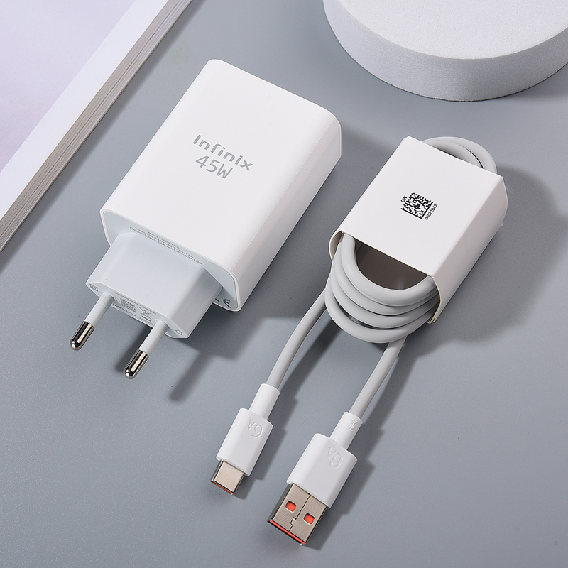 Infinix-Carregador USB Original, 45W, Carregamento Super Rápido, Adaptador UE, Compatível com Note 40, 30 Pro, Zero, 30, X, Hot 40, 30 Pro, 30i, 40i, 12i: EU