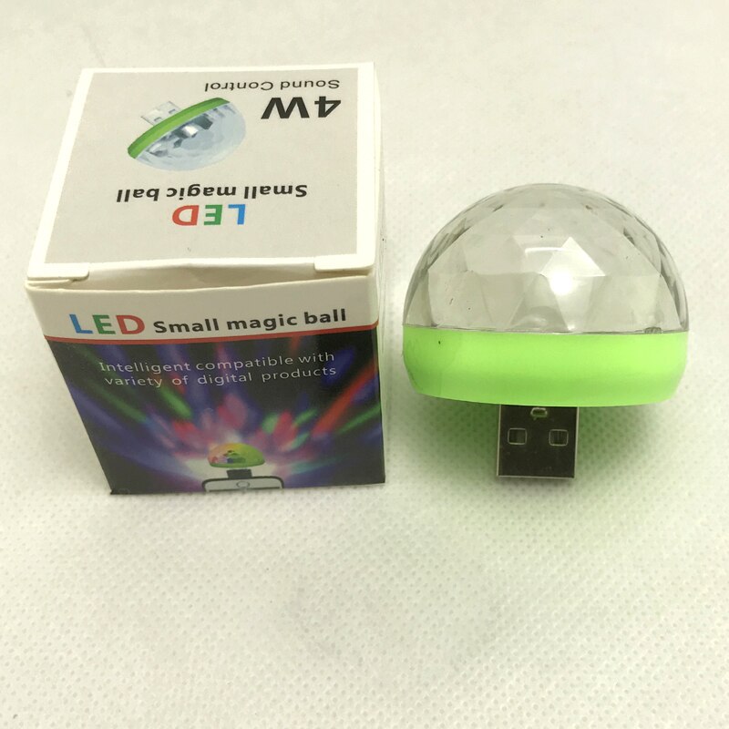 LED party light USB RGB Mini voice control party lights stage lights Halloween party Glowing balls disco light DJ carnaval: Green