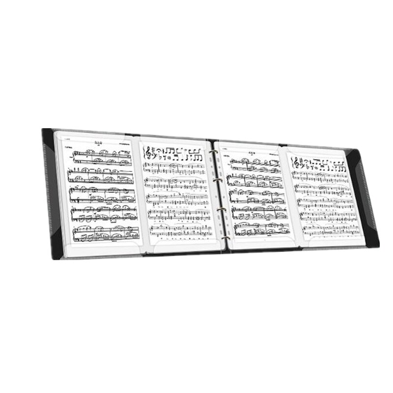 4 Pages Folding Music Score Coil Folder Practice Piano Paper A4 Sheet File Storage Book