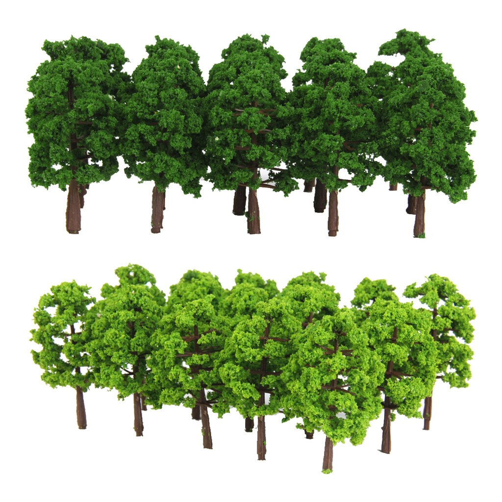 40 Pieces 8cm 1:150 N Scale Plastic Model Trees Railroad Landscape Scenery model trees to decorate building model, roadway,: Option1  40pcs