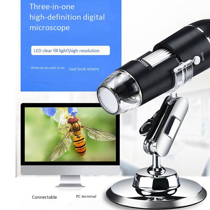 1600X USB Digital Microscope Camera Type-C/Micro8 LED Endoscope nifier with 5Pcs Omnidirectional Microphone Module