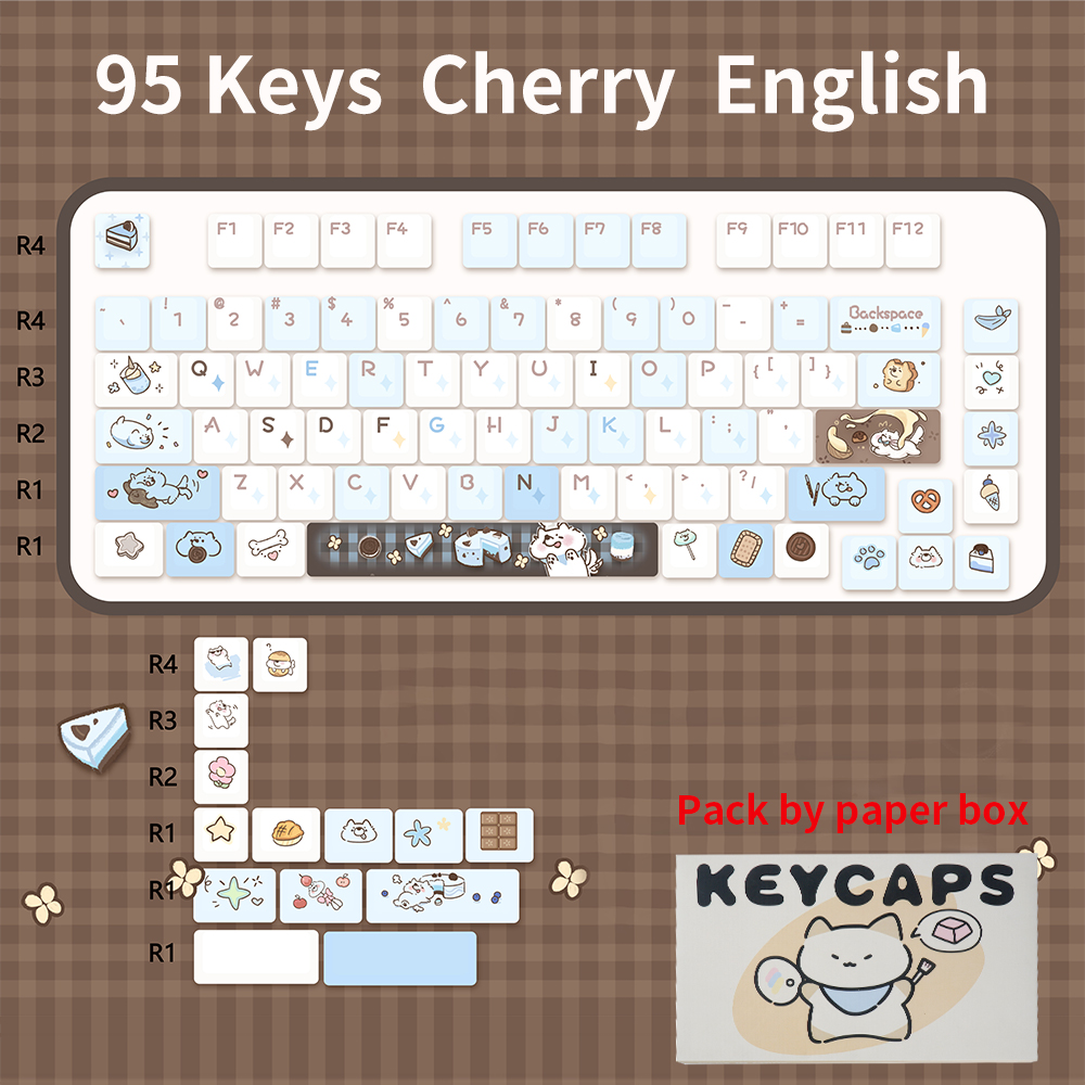 95 Keys Cherry Profile PBT Keycaps Love Letter Theme Key Caps for Gaming Mechanical Keyboard 61/64/68/75Keys AULA F75 Key Caps ﻿: Orange