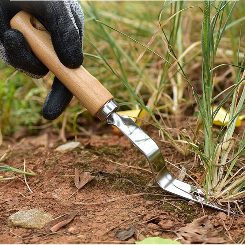Gadgets removedor de forquilha de remoção transplante madeira lidar com manual ferramenta mão grubber cultivando escavação jardim aparar leve