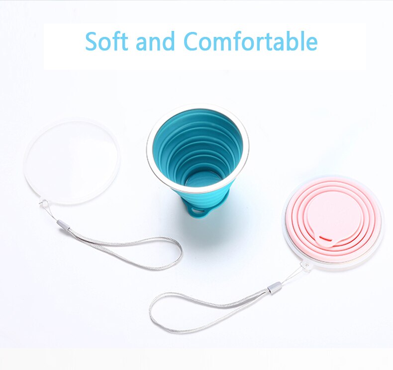 Tazza Pieghevole In Silicone Con Cannuccia - Bicchiere Portatile Per Viaggi, Campeggio E Picnic - Colore 4 - 5