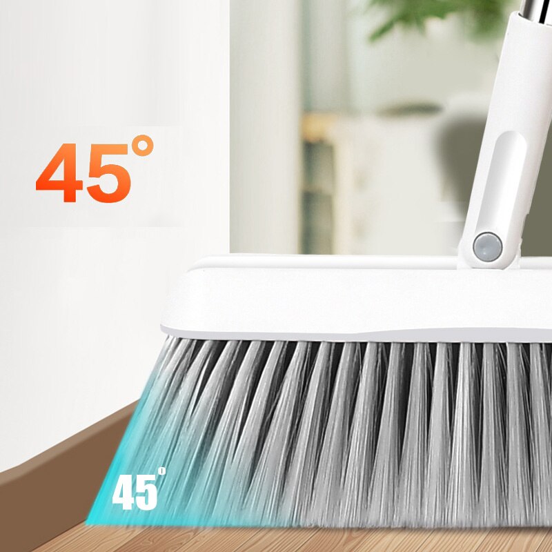 Magic Foldable Standing Broom and Dustpan Set Windproof Rotatable Adjustable Filter Hair Floor Cleaning Broom Crumb Tools