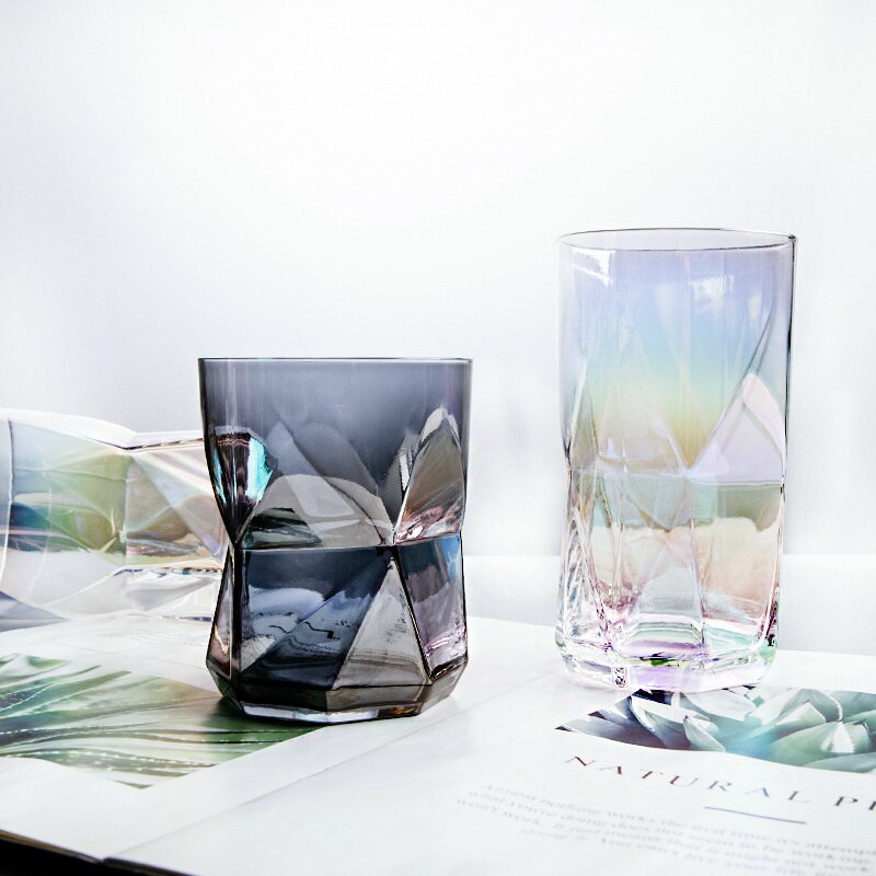 Nordisk whisky geometrisk kopp hushålls snapsglaskopp färgglad juice vinkopp genomskinlig mugg whisky ölglas gafas verre