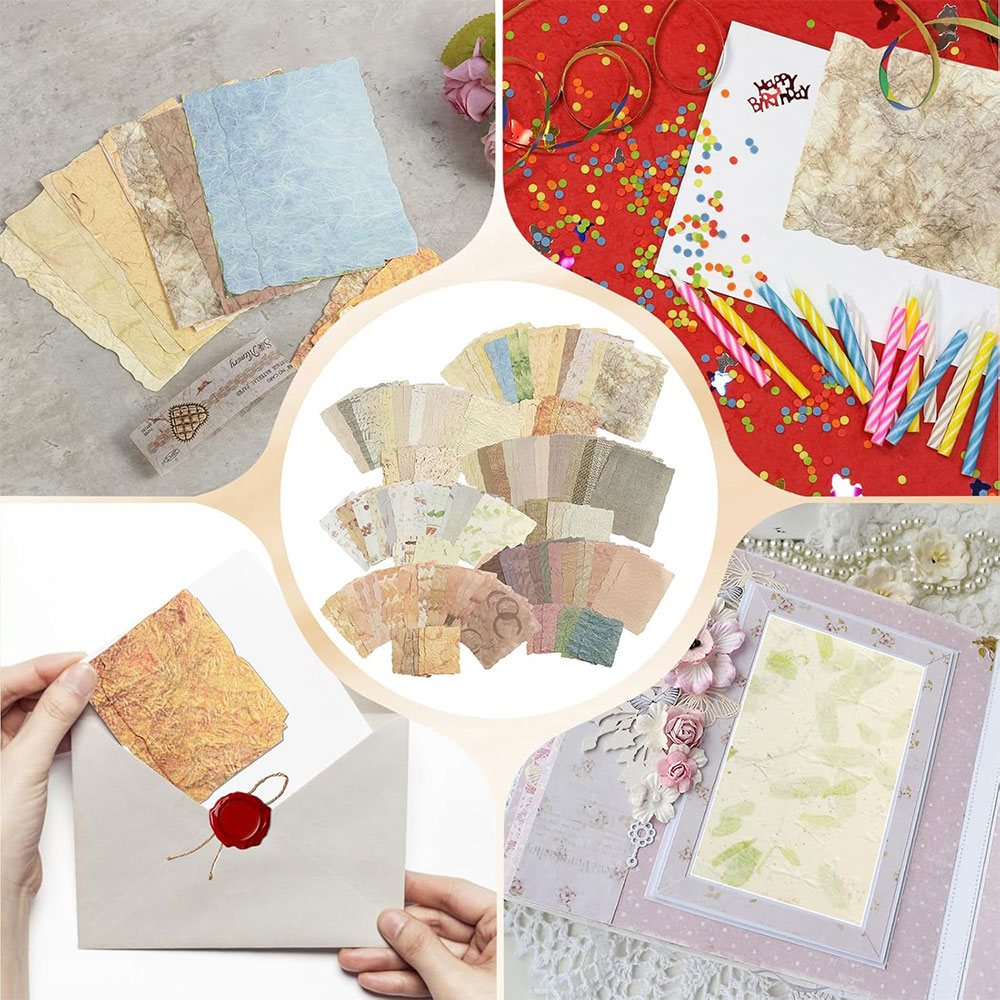 28 Sheets Aesthetic Scrapbook Paper Supplies Kit Relief Vintage Paper Scrapbooking Papers Embossed Textured Journal Decorative