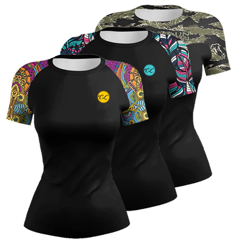 Camiseta de compresión Rashguard para mujer, anime de película, gimnasio, culturismo, yoga, delgada, serrée, Y-dehors, boxe, MMA