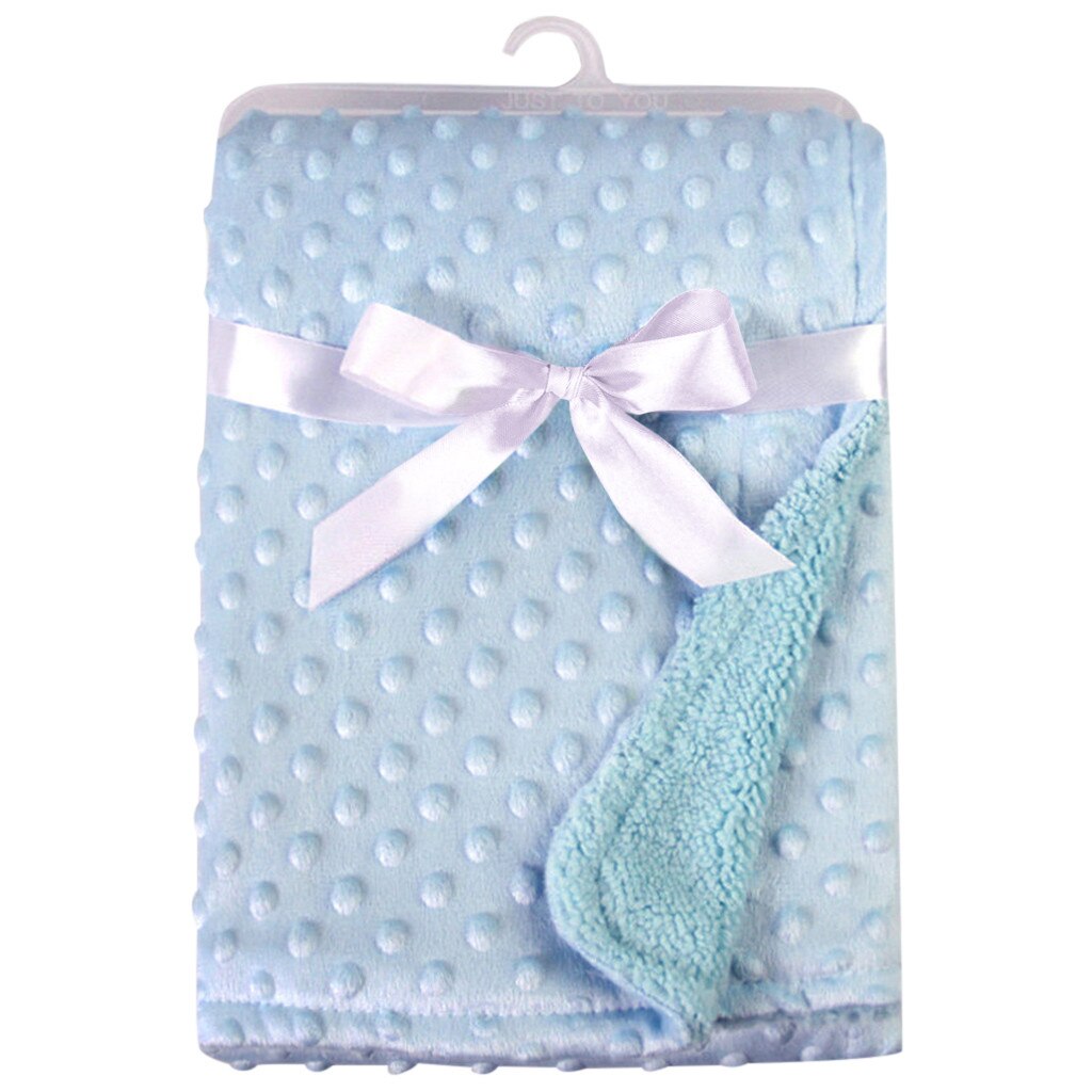Baby Zachte Warme Minky Dot Deken Winter Bladsprei Warme Fleece Wandelwagen Cover Licht Dunne Inbakeren Beddengoed Wassen Dekens: A