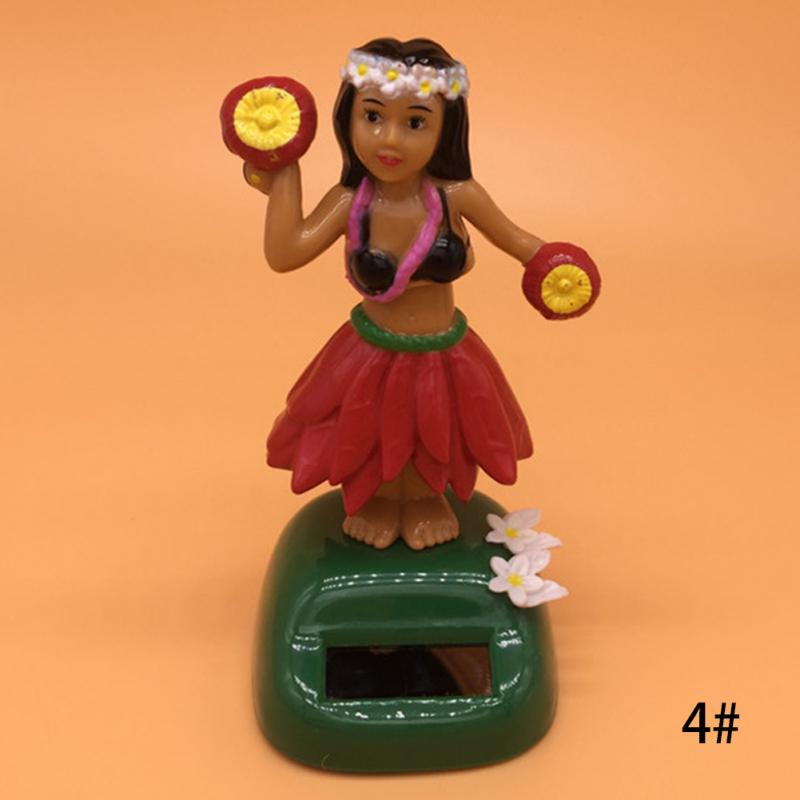 Solar Powered Swing Toy Environmental Dancing Car Decor Durable Hula Girl: red b
