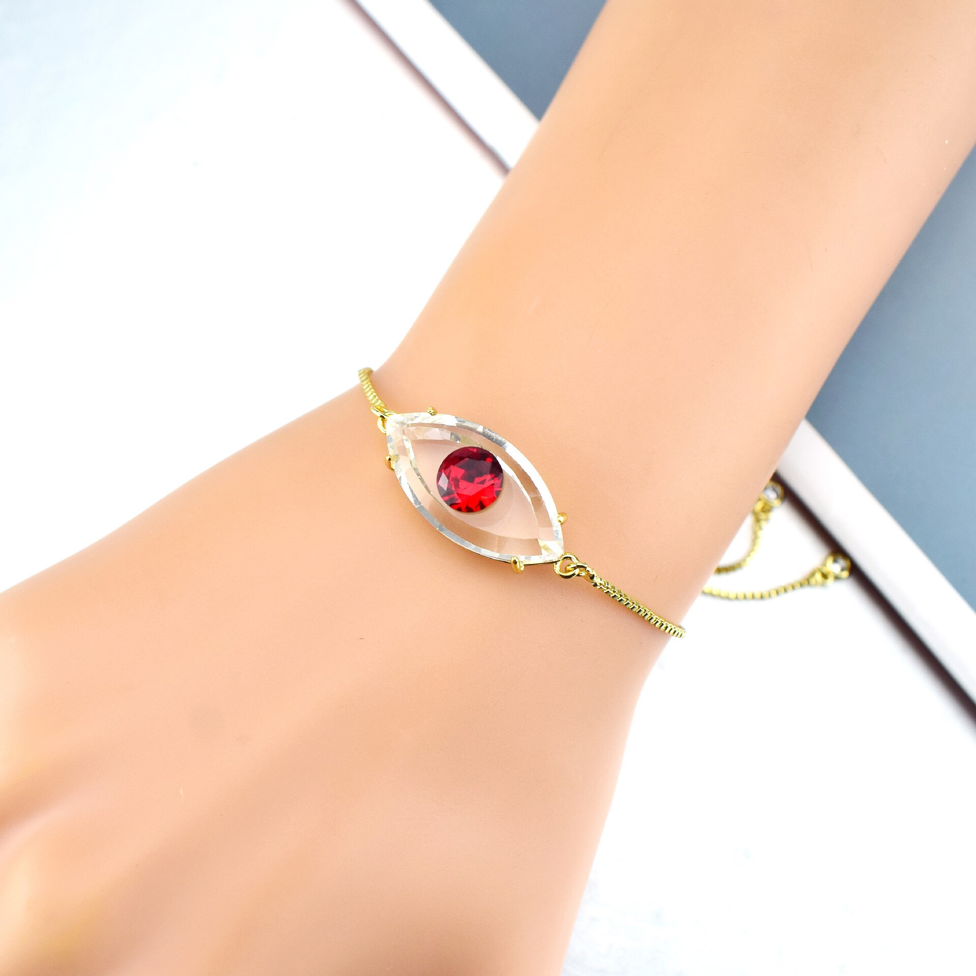 Turkije Evil Eye Armband Dames Crystal Zirkoon Eenvoudige Temperament Sieraden