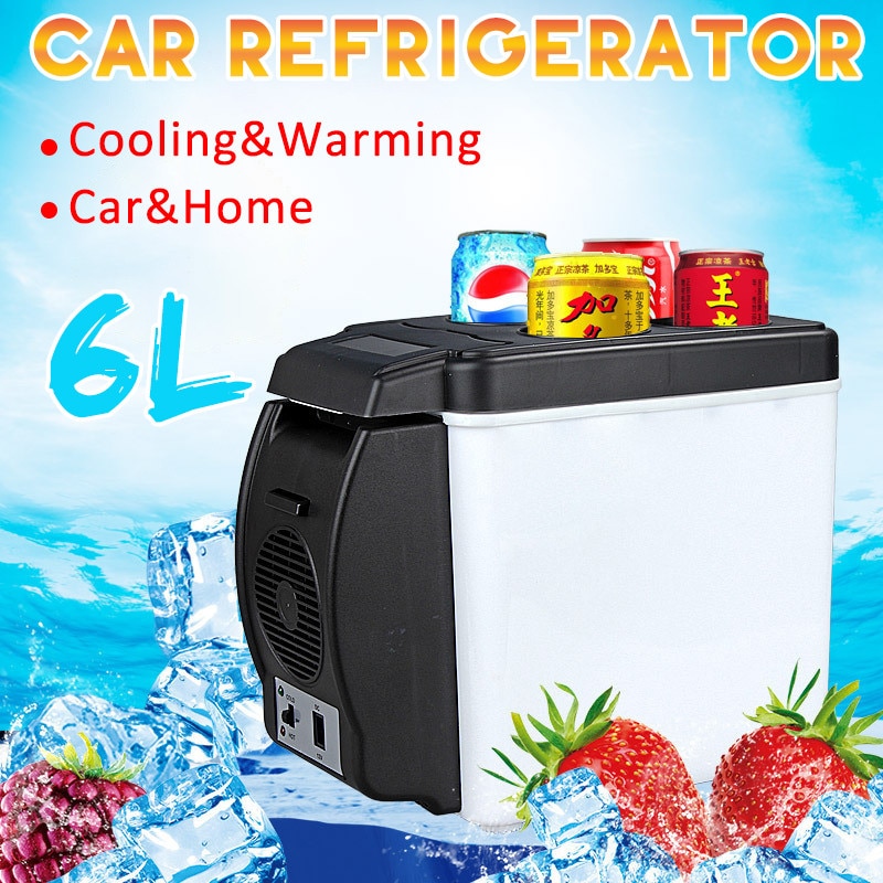 6l 65w bil køleskab elektrisk køleboks køler og varmere mini camping køleskab 12v rejse bærbar kasse fryser til auto lastbil