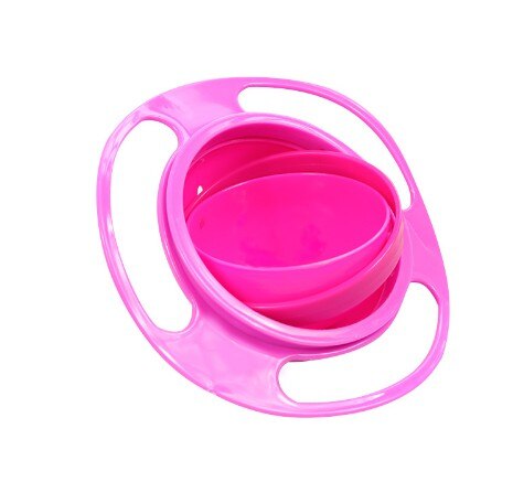 Universele Gyro Kom Praktische Kinderen Roterende Balans Kom Paraplu Kom 360 Roteren Spill-Proof Bowl Housekeeping Speelgoed: PINK