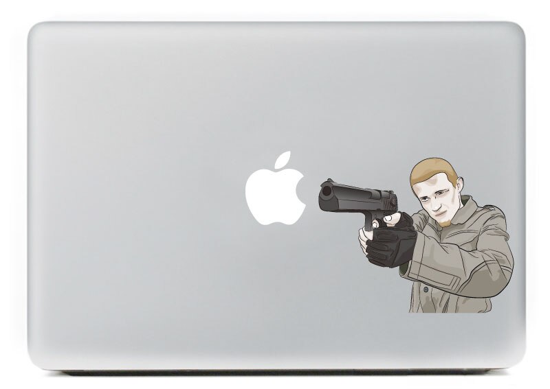 Schieten soldaten Vinyl Decal voor DIY Macbook Pro 13 15 inch en Air 11 13 inch Decal Skin Laptop Sticker