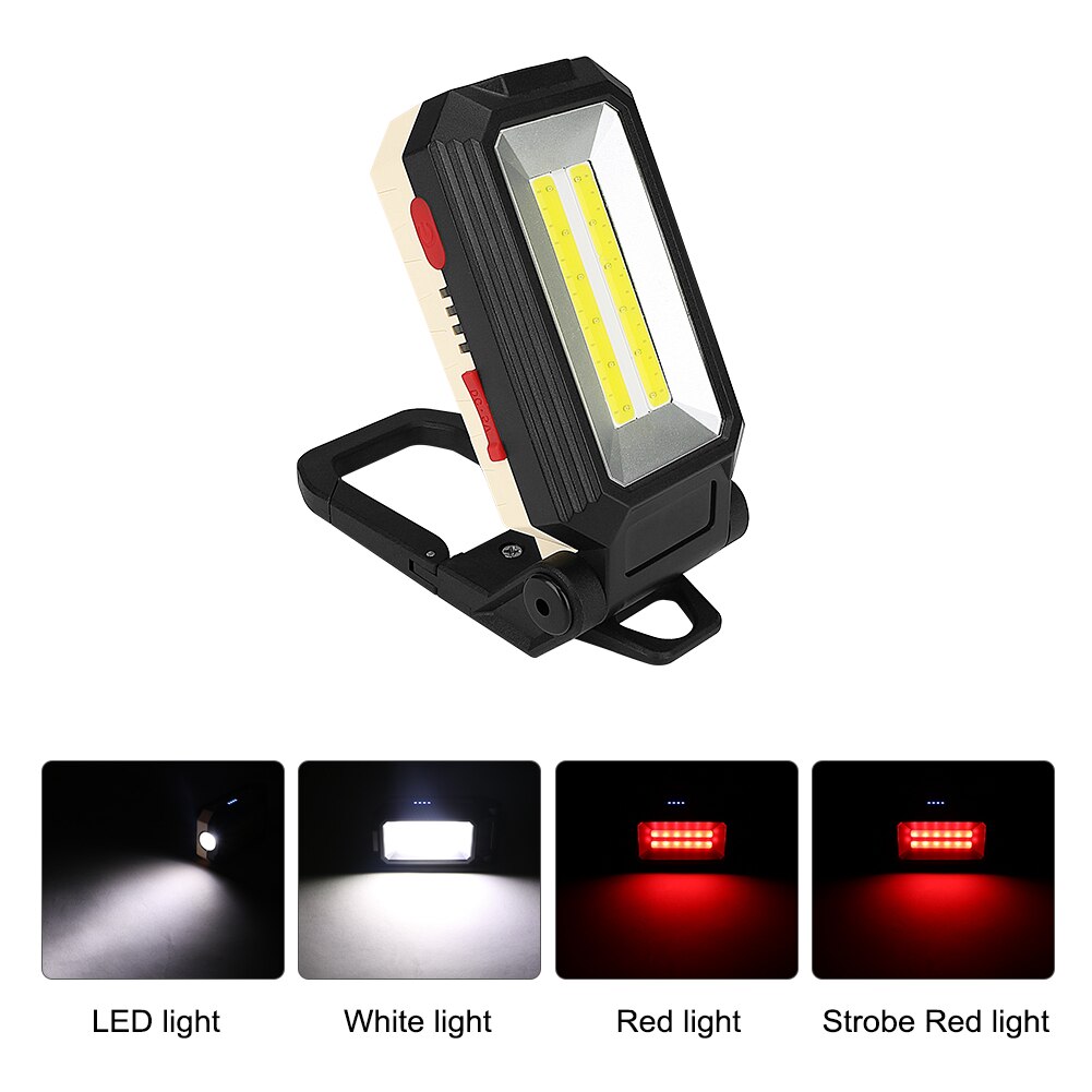 USB Rechargeable Flashlight COB LED White Red Working Light Foldable Torch Magnetic Flashlamp Emergency Light For Night Fishing